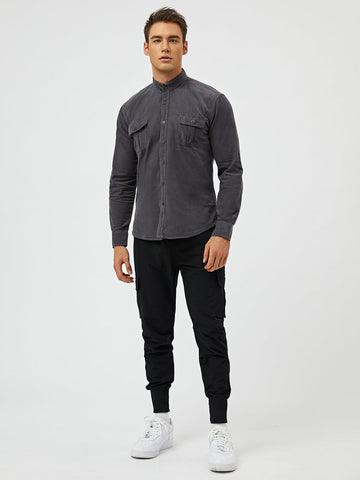 Men's Casual Long Sleeve Shirt | with Flap Pockets