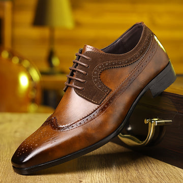 Men's Brogue Wingtip Oxford Shoes | Laced