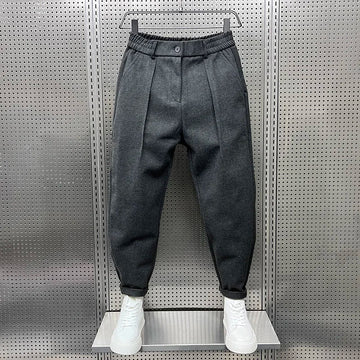 Men's Elegant Melange Trousers | Long