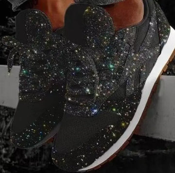 Women’s Casual Glitter Sneakers | Lace-Up Closure