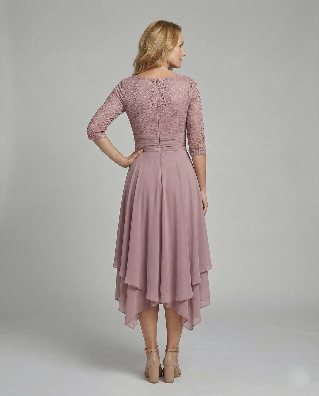 Women's Midi Evening Dress | 3/4 Sleeves