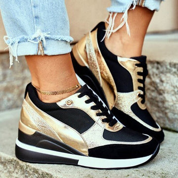 Women's Stylish Wedge Sneakers | Lace-Up